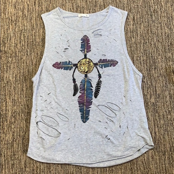 SOPRANO Southwest Aztec Muscle Tee SMALL - Picture 1 of 6